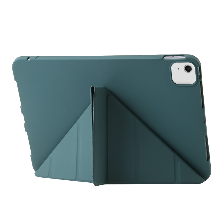 For iPad Air 11 2024 TPU Deformation Flip Leather Tablet Case with Holder(Dark Green) - iPad Air 11 2024 Cases by buy2fix | Online Shopping UK | buy2fix