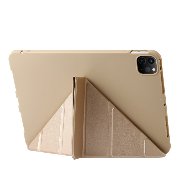 For iPad Pro 11 2024 TPU Deformation Flip Leather Tablet Case with Holder(Gold) - iPad Pro 11 2024 Cases by buy2fix | Online Shopping UK | buy2fix