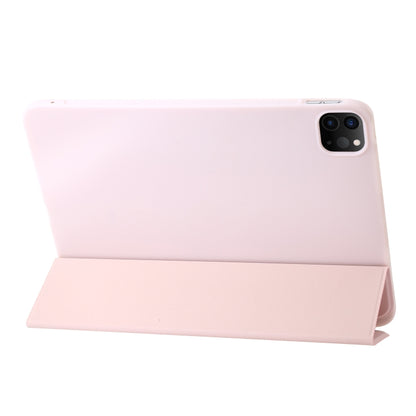 For iPad Pro 13 2024 Three-fold Holder Flip Tablet Leather Case(Light Pink) - iPad Pro 13 2024 Cases by buy2fix | Online Shopping UK | buy2fix