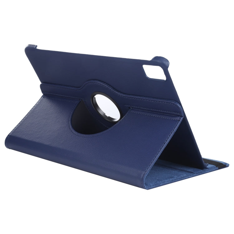 For iPad Air 13 2024 360 Degree Rotation Litchi Texture Leather Tablet Case with Holder(Dark Blue) - iPad Air 13 2024 Cases by buy2fix | Online Shopping UK | buy2fix