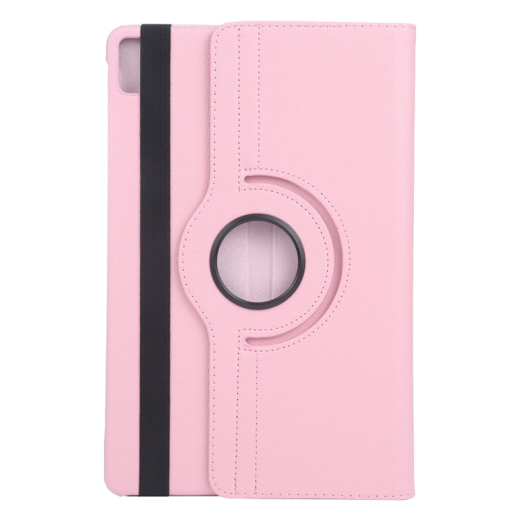 For iPad Air 13 2024 360 Degree Rotation Litchi Texture Leather Tablet Case with Holder(Pink) - iPad Air 13 2024 Cases by buy2fix | Online Shopping UK | buy2fix