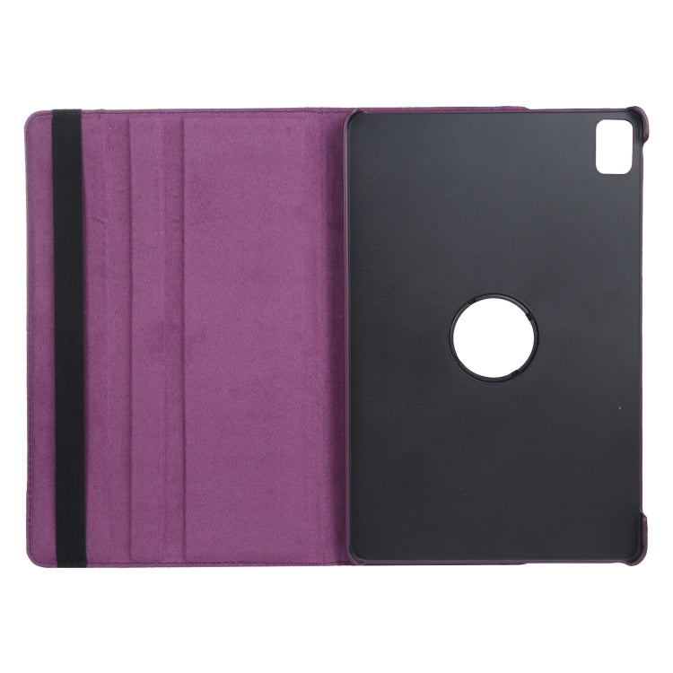 For iPad Pro 11 2024 360 Degree Rotation Litchi Texture Leather Tablet Case with Holder(Purple) - iPad Pro 11 2024 Cases by buy2fix | Online Shopping UK | buy2fix