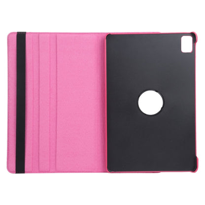 For iPad Pro 11 2024 360 Degree Rotation Litchi Texture Leather Tablet Case with Holder(Rose Red) - iPad Pro 11 2024 Cases by buy2fix | Online Shopping UK | buy2fix