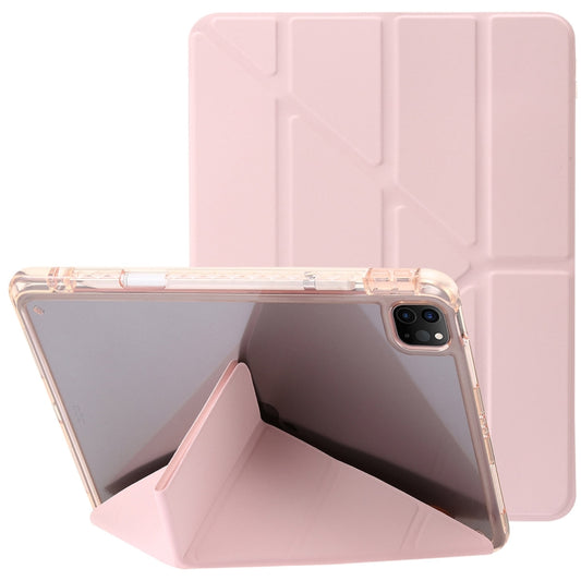 For iPad Pro 11 2024 Clear Acrylic Deformation Leather Tablet Case(Pink) - iPad Pro 11 2024 Cases by buy2fix | Online Shopping UK | buy2fix