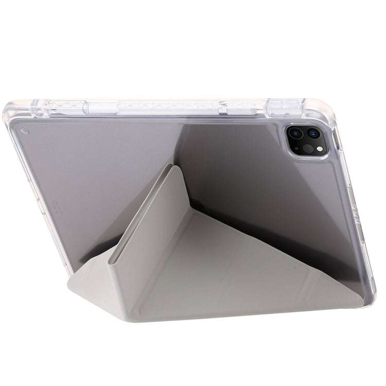 For iPad Pro 11 2024 Clear Acrylic Deformation Leather Tablet Case(Grey) - iPad Pro 11 2024 Cases by buy2fix | Online Shopping UK | buy2fix