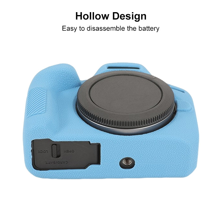 For Canon EOS R100 Litchi Texture Soft Silicone Protective Case(Blue) - Protective Case by buy2fix | Online Shopping UK | buy2fix