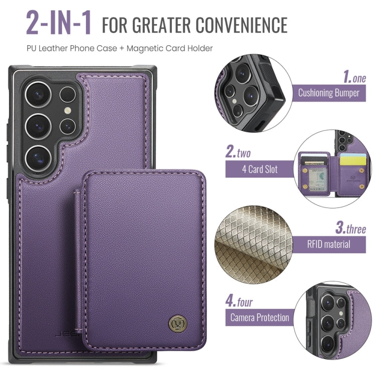 For Samsung Galaxy S24 Ultra 5G JEEHOOD J05 Business Magnetic Style RFID Leather Phone Case(Purple) - Galaxy S24 Ultra 5G Cases by JEEHOOD | Online Shopping UK | buy2fix