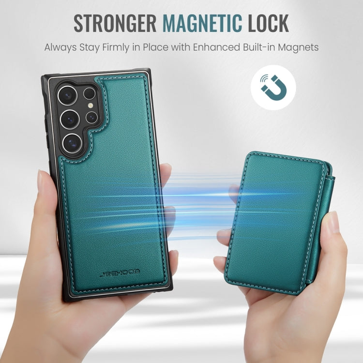 For Samsung Galaxy S24 Ultra 5G JEEHOOD J05 Business Magnetic Style RFID Leather Phone Case(Blue Green) - Galaxy S24 Ultra 5G Cases by JEEHOOD | Online Shopping UK | buy2fix