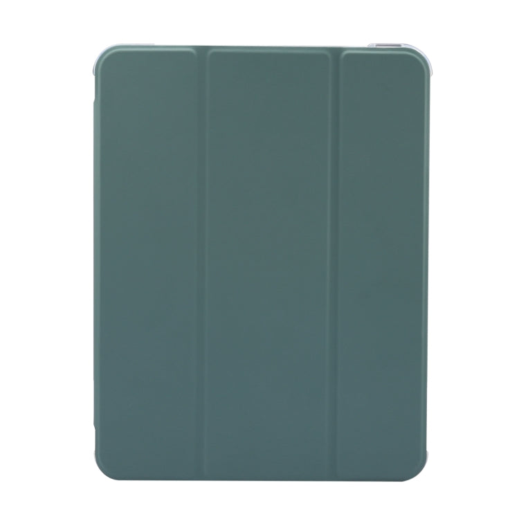 For iPad Air 11 2024 3-folding Electric Pressed Skin Texture Leather Tablet Case(Deep Green) - iPad Air 11 2024 Cases by buy2fix | Online Shopping UK | buy2fix