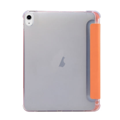 For iPad Air 11 2025 / 2024 3-folding Electric Pressed Skin Texture Leather Tablet Case(Orange) - More iPad Cases by buy2fix | Online Shopping UK | buy2fix