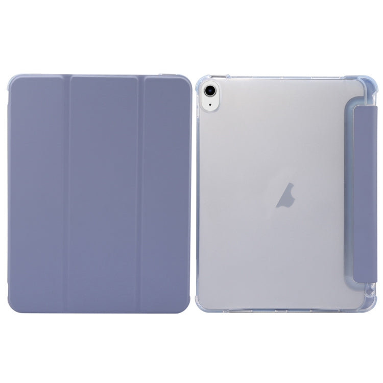 For iPad Air 11 2024 3-folding Electric Pressed Skin Texture Leather Tablet Case(Lavender) - iPad Air 11 2024 Cases by buy2fix | Online Shopping UK | buy2fix