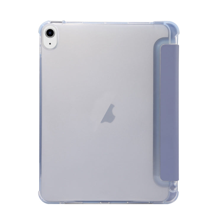 For iPad Air 11 2025 / 2024 3-folding Electric Pressed Skin Texture Leather Tablet Case(Lavender) - More iPad Cases by buy2fix | Online Shopping UK | buy2fix