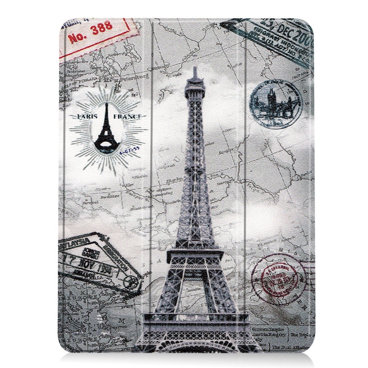 For iPad Air 11 2024 / 2025 Custer Painted 3-Fold Holder Smart Leather Tablet Case(Eiffel Tower) - iPad Air 11 2025 / 2024 Cases by buy2fix | Online Shopping UK | buy2fix