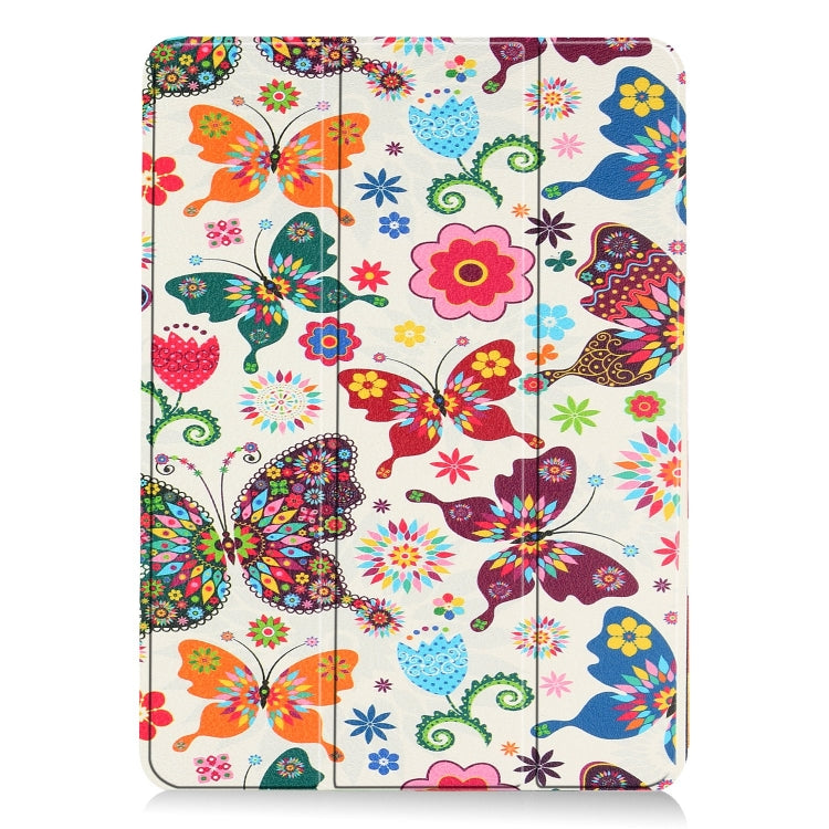 For iPad Air 11 2025 / 2024 Custer Painted 3-Fold Holder Smart Leather Tablet Case(Color Butterfly) - iPad Air 11 2025 / 2024 Cases by buy2fix | Online Shopping UK | buy2fix