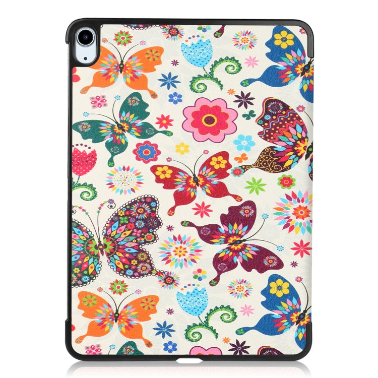 For iPad Air 11 2025 / 2024 Custer Painted 3-Fold Holder Smart Leather Tablet Case(Color Butterfly) - iPad Air 11 2025 / 2024 Cases by buy2fix | Online Shopping UK | buy2fix