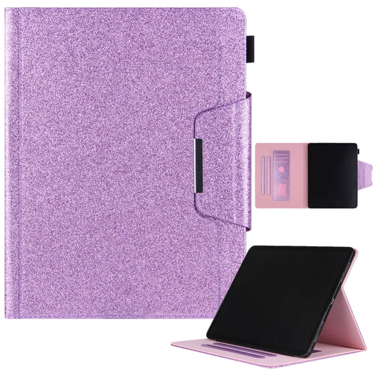 For iPad Pro 13 2024 Glitter Metal Buckle Leather Smart Tablet Case(Purple) - iPad Pro 13 2024 Cases by buy2fix | Online Shopping UK | buy2fix