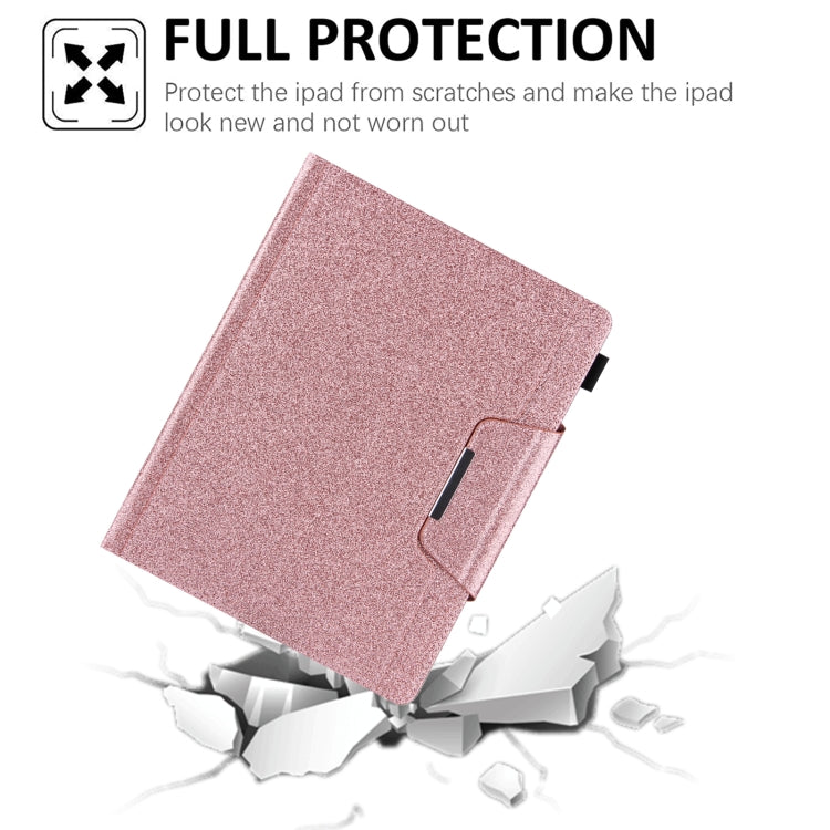 For iPad Pro 11 2024 Glitter Metal Buckle Leather Smart Tablet Case(Rose Gold) - iPad Pro 11 2024 Cases by buy2fix | Online Shopping UK | buy2fix