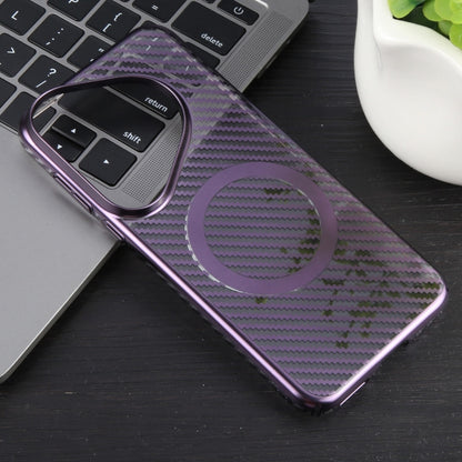 For Huawei Pura 70 6D Plated Carbon Fiber Clear Magsafe PC Phone Case(Aurora Purple) - Huawei Cases by buy2fix | Online Shopping UK | buy2fix