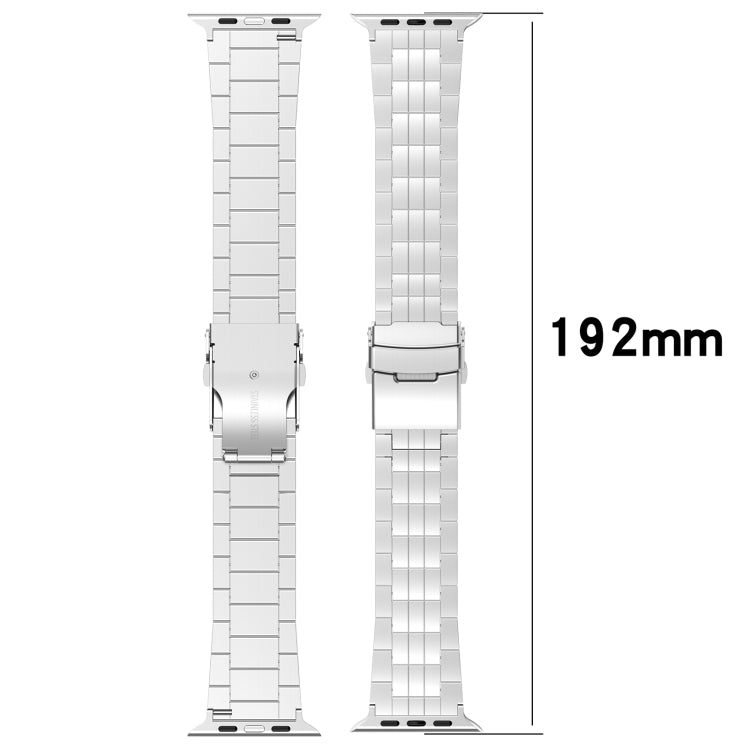 For Apple Watch SE 2023 40mm Armor 5-bead Titanium Watch Band(Silver) - Watch Bands by buy2fix | Online Shopping UK | buy2fix