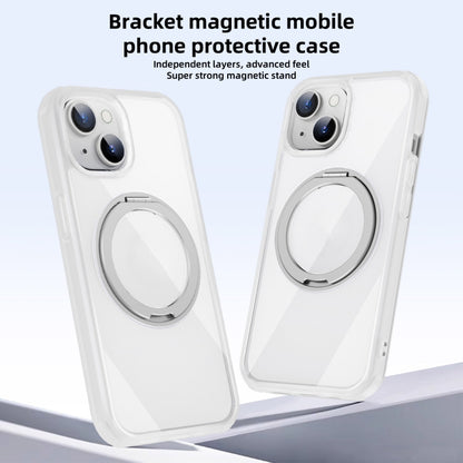 For iPhone 14 Pro Max MagSafe Holder PC Hybrid TPU Phone Case(Transparent White) - iPhone 14 Pro Max Cases by buy2fix | Online Shopping UK | buy2fix