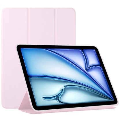 For iPad Air 11 2024 Double-sided Clip Non-buckle Magnetic PU Smart Tablet Case(Pink) - iPad Air 11 2024 Cases by buy2fix | Online Shopping UK | buy2fix