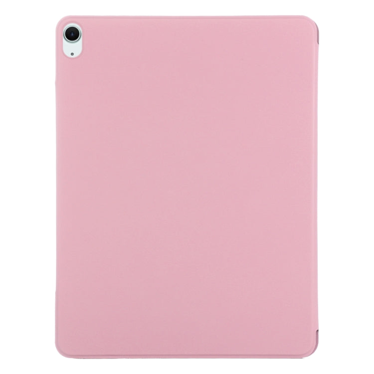 For iPad Air 11 2025 / 2024 Double-sided Clip Fixed Buckle Magnetic PU Leather Smart Tablet Case(Light Pink) - iPad Air 11 2025 / 2024 Cases by buy2fix | Online Shopping UK | buy2fix