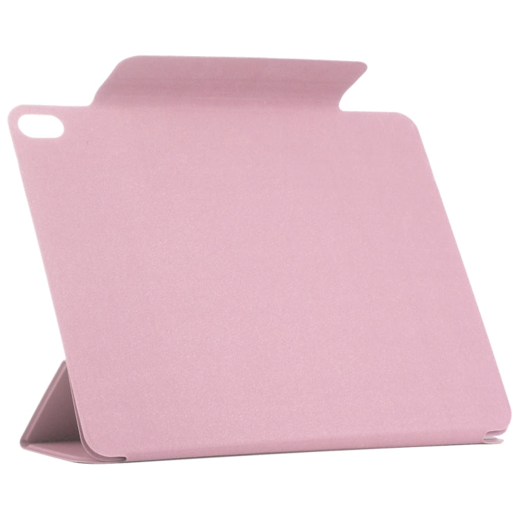 For iPad Air 11 2024 Double-sided Clip Fixed Buckle Magnetic PU Leather Smart Tablet Case(Light Pink) - iPad Air 11 2024 Cases by buy2fix | Online Shopping UK | buy2fix