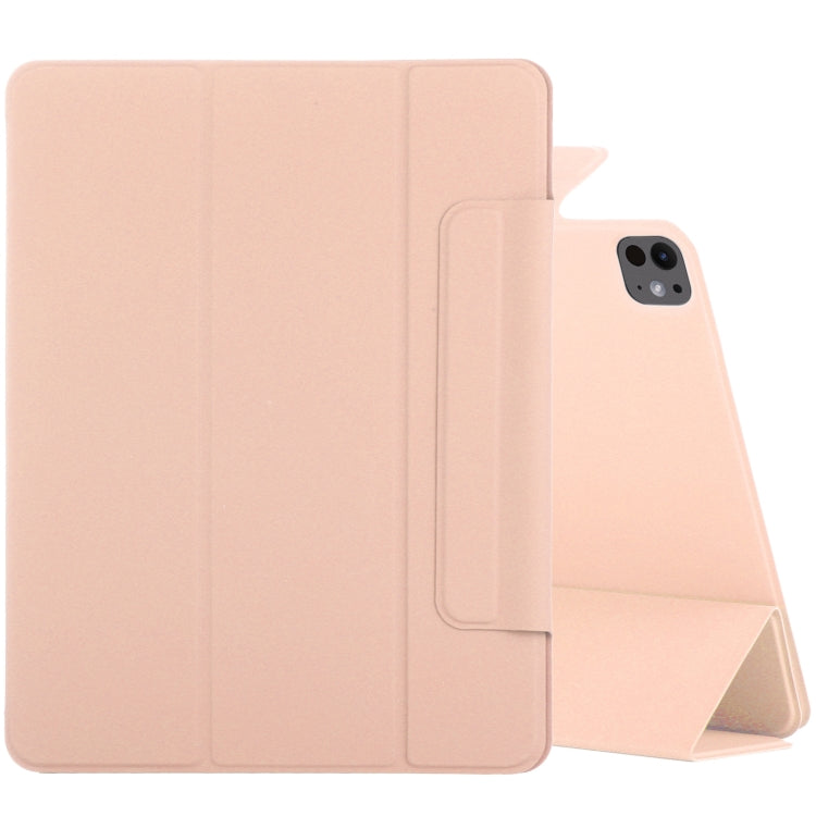 For iPad Pro 11 2024 Double-sided Clip Fixed Buckle Magnetic PU Leather Smart Tablet Case(Gold) - iPad Pro 11 2024 Cases by buy2fix | Online Shopping UK | buy2fix