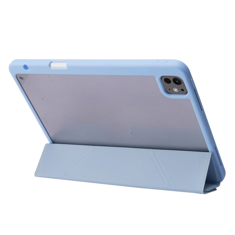 For iPad Air 11 2025 / 2024 Deformation Transparent Acrylic Leather Tablet Case(Dark Blue) - iPad Air 11 2025 / 2024 Cases by buy2fix | Online Shopping UK | buy2fix