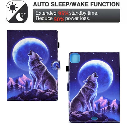 For iPad Pro 11 2024 Painted Stitching Smart Leather Tablet Case(Night Wolf) - iPad Pro 11 2024 Cases by buy2fix | Online Shopping UK | buy2fix