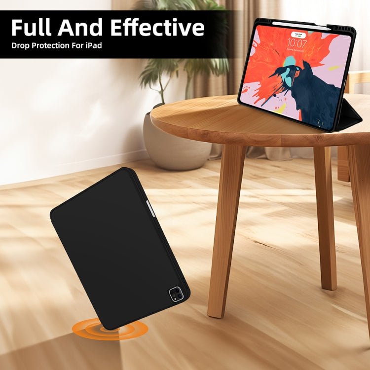 For iPad Pro 13 2024 3-fold TPU Smart Leather Tablet Case with Pen Slot(Black) - iPad Pro 13 2024 Cases by buy2fix | Online Shopping UK | buy2fix