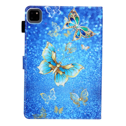 For iPad Pro 11 2024 Colored Drawing Leather Smart Tablet Case(Golden Butterfly) - iPad Pro 11 2024 Cases by buy2fix | Online Shopping UK | buy2fix