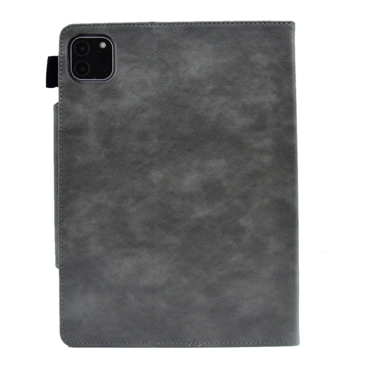 For iPad Pro 11 2024 Suede Cross Texture Magnetic Clasp Leather Smart Tablet Case(Grey) - iPad Pro 11 2024 Cases by buy2fix | Online Shopping UK | buy2fix