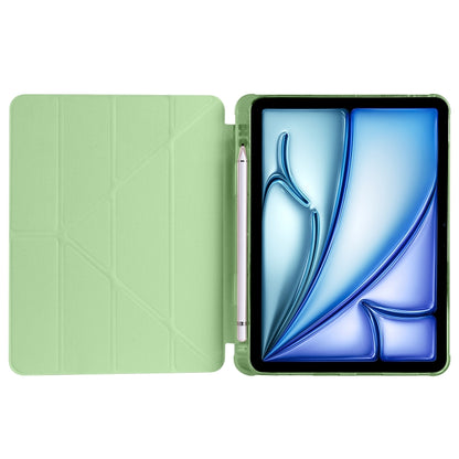 For iPad Air 11 2024 Multi-folding TPU Leather Smart Tablet Case with Pen Slot(Matcha Green) - iPad Air 11 2024 Cases by buy2fix | Online Shopping UK | buy2fix