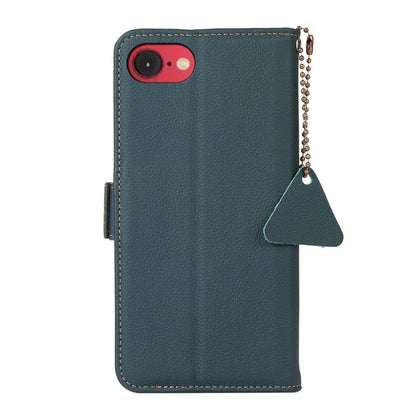 For iPhone SE 2024 Side-Magnetic TJ Genuine Leather RFID Phone Case(Green) - More iPhone Cases by buy2fix | Online Shopping UK | buy2fix