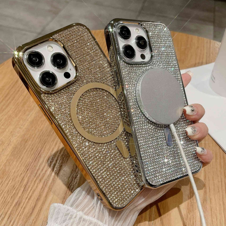 For iPhone 11 Pro Max Diamonds Plated Magsafe Phone Case(Silver) - iPhone 11 Pro Max Cases by buy2fix | Online Shopping UK | buy2fix