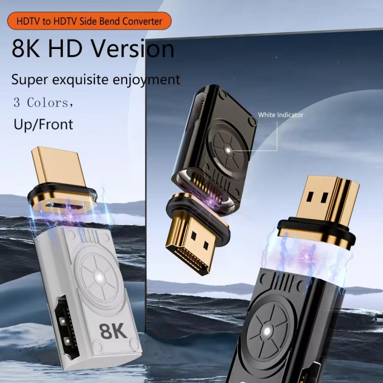 8K 60Hz HDTV to HDTV Side Bend Magnetic Converter(Brown Left Bend) - Converter by buy2fix | Online Shopping UK | buy2fix