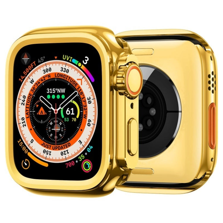 For Apple Watch Series 6 / 5 / 4 / SE 44mm Change to Ultra 49mm Alloy Watch Case(Gold) - Watch Cases by buy2fix | Online Shopping UK | buy2fix