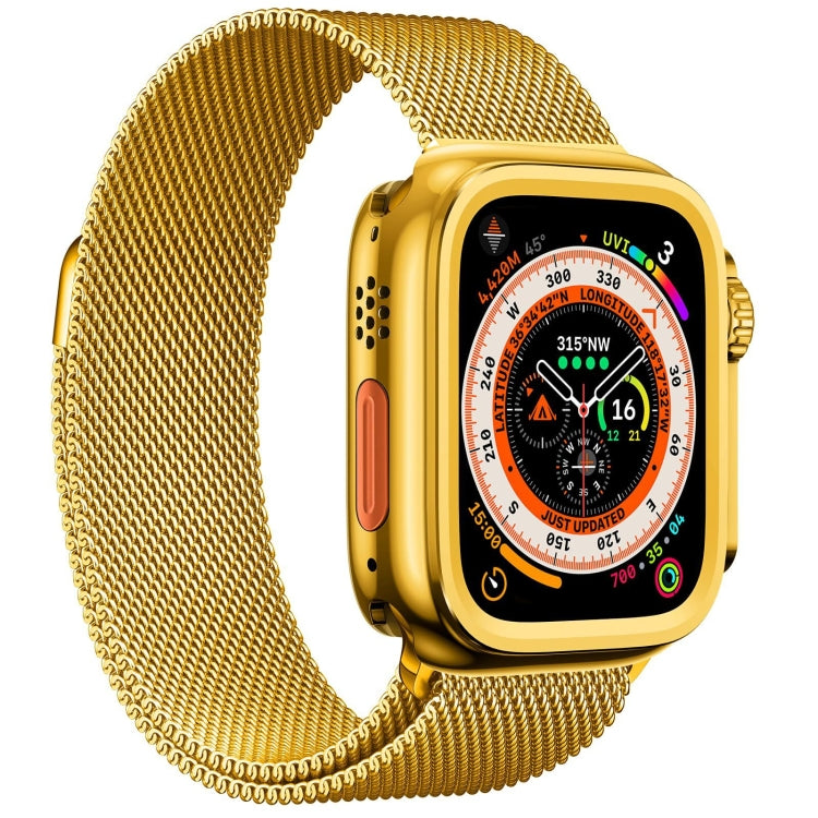 For Apple Watch Series 9 / 8 / 7 45mm Change to Ultra 49mm Alloy Watch Case(Gold) - Watch Cases by buy2fix | Online Shopping UK | buy2fix