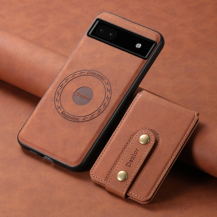 For Google Pixel 6a Denior D14 NK Retro Pattern MagSafe Magnetic Card Holder Leather Phone Case(Brown) - Google Cases by Denior | Online Shopping UK | buy2fix