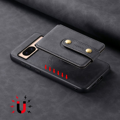 For Google Pixel 8a Denior D14 NK Retro Pattern MagSafe Magnetic Card Holder Leather Phone Case(Black) - Google Cases by Denior | Online Shopping UK | buy2fix