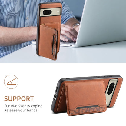 For Google Pixel 8 Denior D13 Retro Texture Leather MagSafe Card Bag Phone Case(Brown) - Google Cases by Denior | Online Shopping UK | buy2fix