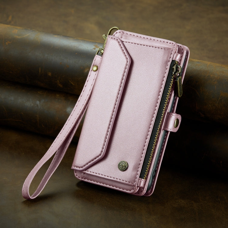 For iPhone 14 CaseMe C36 Card Slots Zipper Wallet RFID Anti-theft Leather Phone Case(Pink) - iPhone 14 Cases by CaseMe | Online Shopping UK | buy2fix