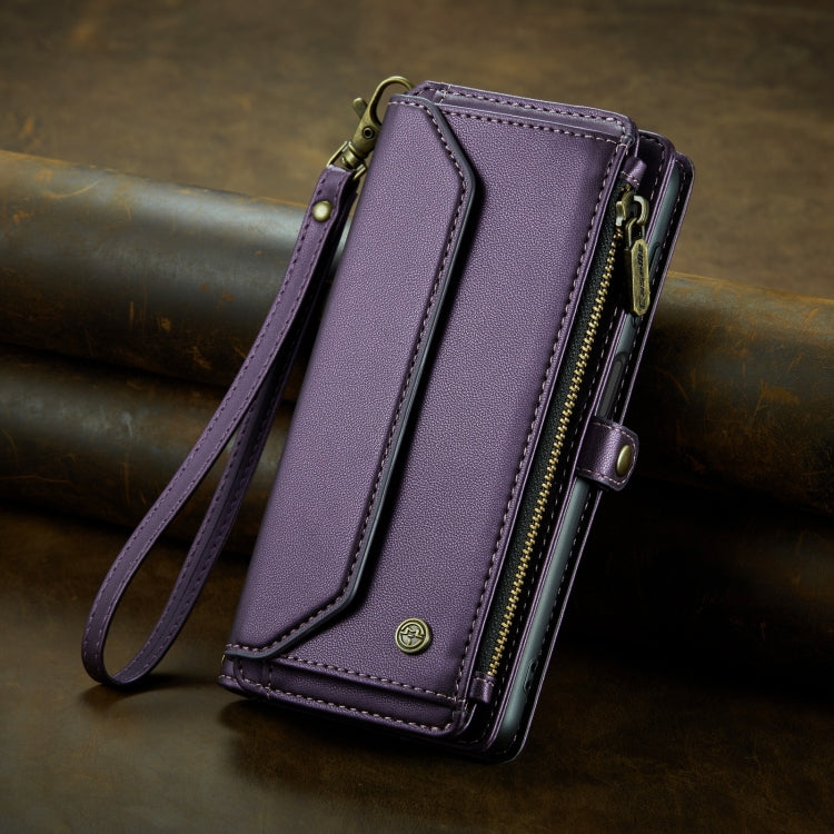 For Samsung Galaxy A12 5G CaseMe C36 Card Slots Zipper Wallet RFID Anti-theft Leather Phone Case(Purple) - Galaxy Phone Cases by CaseMe | Online Shopping UK | buy2fix