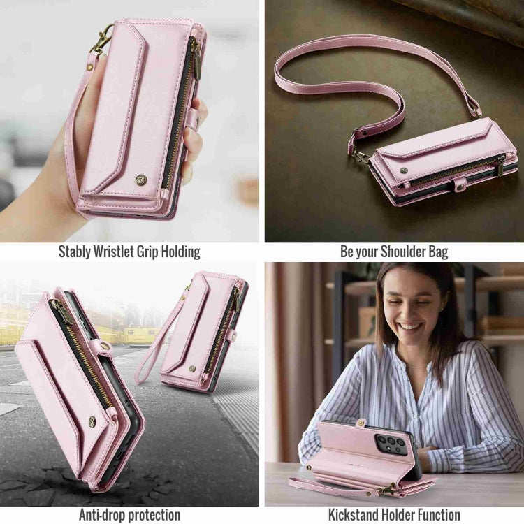 For Samsung Galaxy A53 5G CaseMe C36 Card Slots Zipper Wallet RFID Anti-theft Leather Phone Case(Pink) - Galaxy Phone Cases by CaseMe | Online Shopping UK | buy2fix