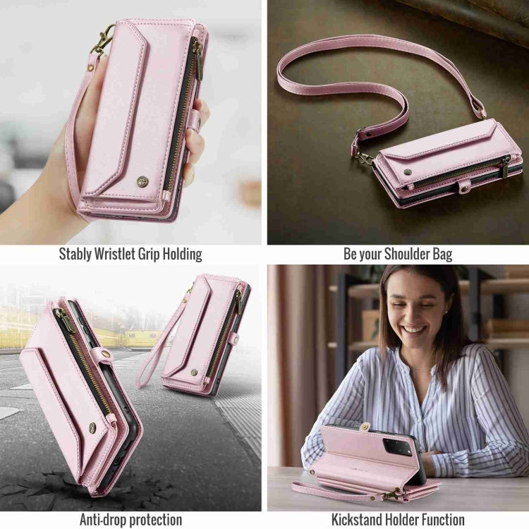 For Samsung Galaxy S20+ CaseMe C36 Card Slots Zipper Wallet RFID Anti-theft Leather Phone Case(Pink) - Galaxy Phone Cases by CaseMe | Online Shopping UK | buy2fix