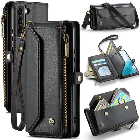 For Samsung Galaxy S22 5G CaseMe C36 Card Slots Zipper Wallet RFID Anti-theft Leather Phone Case(Black) - Galaxy S22 5G Cases by CaseMe | Online Shopping UK | buy2fix