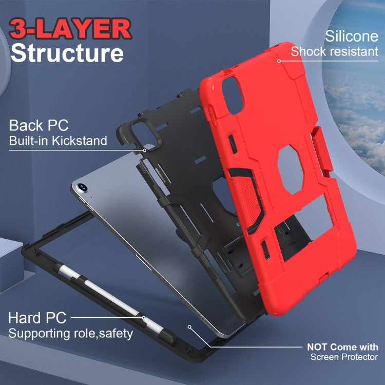 For iPad Air 11 2025 / 2024 Contrast Color Silicone Acrylic PC Tablet Case with Holder(Red Black) - iPad Air 11 2025 / 2024 Cases by buy2fix | Online Shopping UK | buy2fix