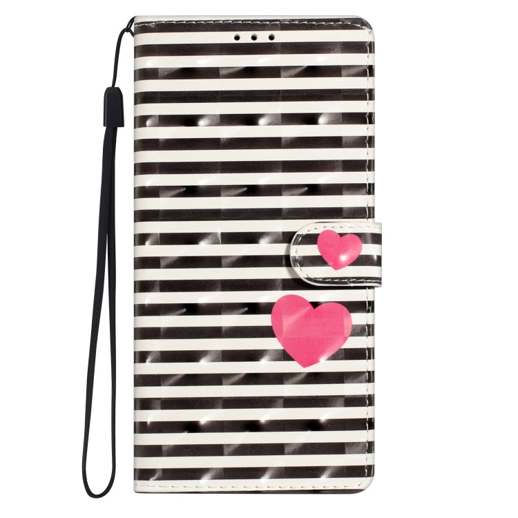 For iPhone 16 Plus 3D Pattern Leather Phone Case(Striped Heart) - iPhone 16 Plus Cases by buy2fix | Online Shopping UK | buy2fix