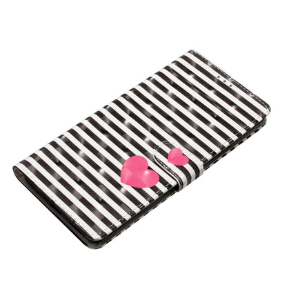 For iPhone 16 Plus 3D Pattern Leather Phone Case(Striped Heart) - iPhone 16 Plus Cases by buy2fix | Online Shopping UK | buy2fix